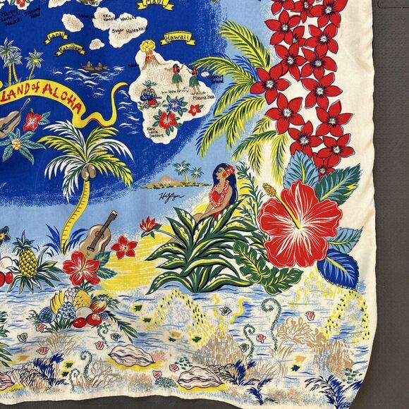 Tommy Hilfiger The Hawaiian Islands Shirt Mens XL Navy Blue Tropical Aloha FS - Picture 12 of 14